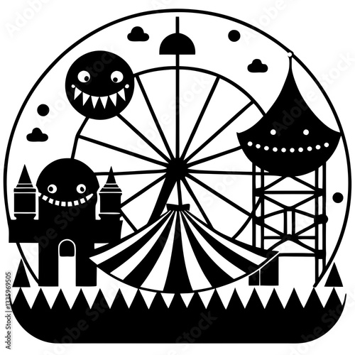 ferris wheel vector illustration