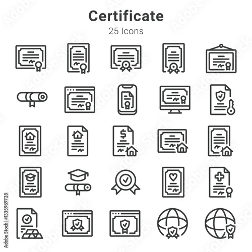 25 icon collections about certificate and related topics