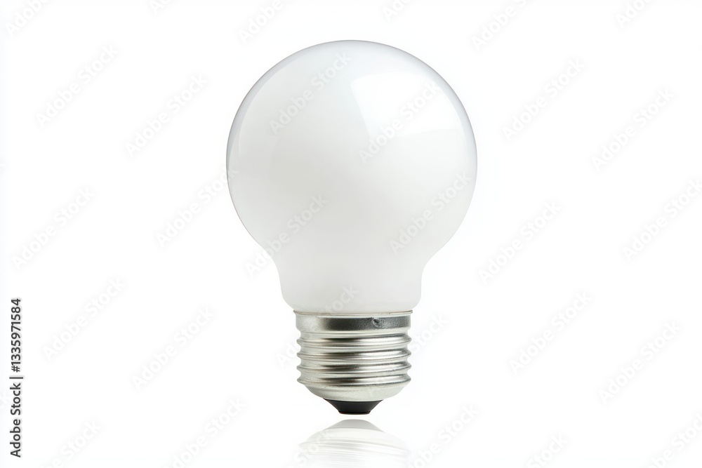 Simple White Light Bulb Isolated on White Background for Creative Design and Stock Photography Simple White Light Bulb Isolated on White Background for Creative Design and Stock Photography