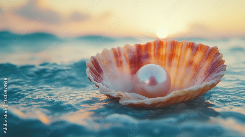 A beautiful pearl inside an oyster, symbolizing the growing popularity and demand for pearls. The jewelry and pearl processing industry. The rising price of pearls. A beautiful pearl inside an oyster, symbolizing the growing popularity and demand for pearls. The jewelry and pearl processing industry. The rising price of pearls.