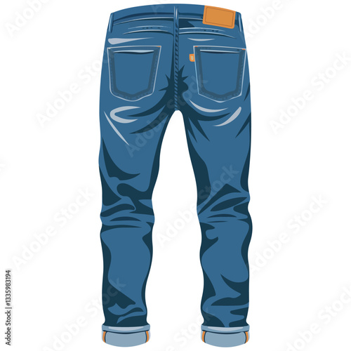 Cartoon Jeans Icon Vector Illustration on White Background