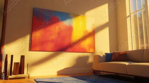 Obraz na płótnie Modern Room with Art and Natural Light w salonie