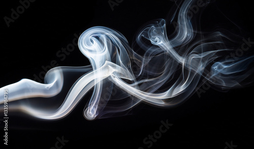 Wallpaper Mural Fog or Abstract smoke set isolated on black background. Royalty high-quality free best stock image of white cloudiness, mist or smog on dark background Torontodigital.ca