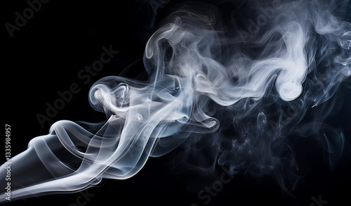 Wallpaper Mural Fog or Abstract smoke set isolated on black background. Royalty high-quality free best stock image of white cloudiness, mist or smog on dark background Torontodigital.ca