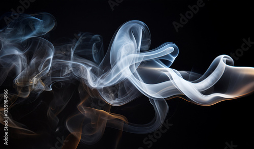 Wallpaper Mural Fog or Abstract smoke set isolated on black background. Royalty high-quality free best stock image of white cloudiness, mist or smog on dark background Torontodigital.ca
