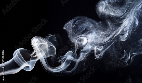 Wallpaper Mural Fog or Abstract smoke set isolated on black background. Royalty high-quality free best stock image of white cloudiness, mist or smog on dark background Torontodigital.ca