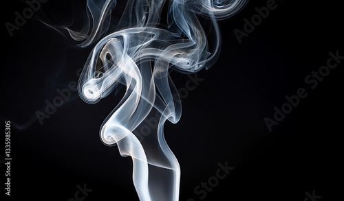 Wallpaper Mural Fog or Abstract smoke set isolated on black background. Royalty high-quality free best stock image of white cloudiness, mist or smog on dark background Torontodigital.ca