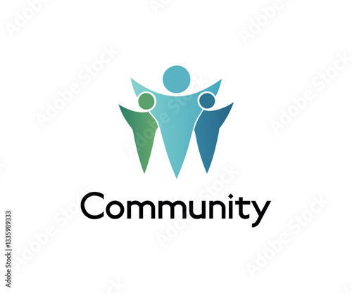 Abstract Community Logo Design Unity, People, Teamwork, Support