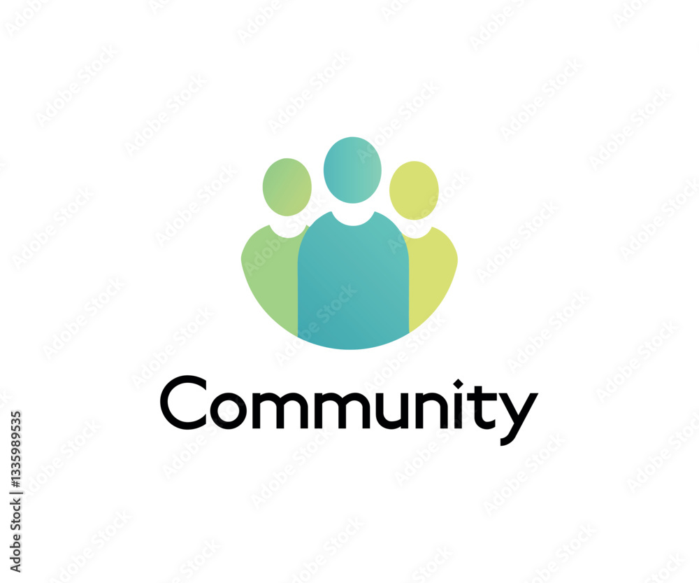 Abstract Community Logo Design Three People, Unity, Togetherness Abstract Community Logo Design Three People, Unity, Togetherness