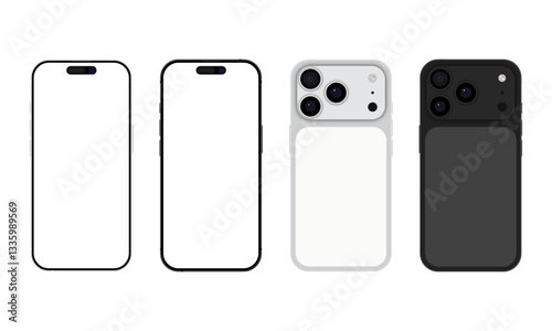 iPhone スマートフォン 背面 ベクター素材 (17)