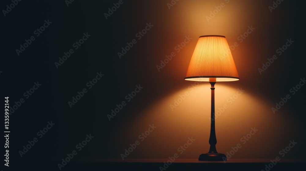 A lamp on a table. A lamp on a table.