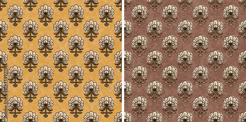 Hashtag CADS Floral block print Pattern. Boho Print. Hand draw Illustrations, Batik Print, Floral Pattern, Print Art. EPS file format. 