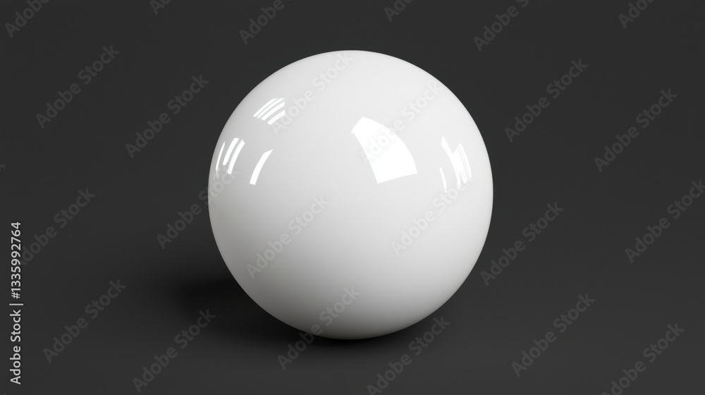 A white sphere with a reflective surface. A white sphere with a reflective surface.