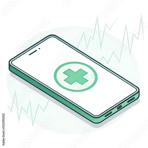 Smartphone with Medical Cross – Health Tech Icon