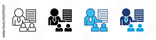 Distance Learning Multi Style Icon Set Vector 