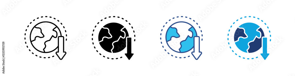 Fototapeta premium Save Multi Style Icon Set Vector 