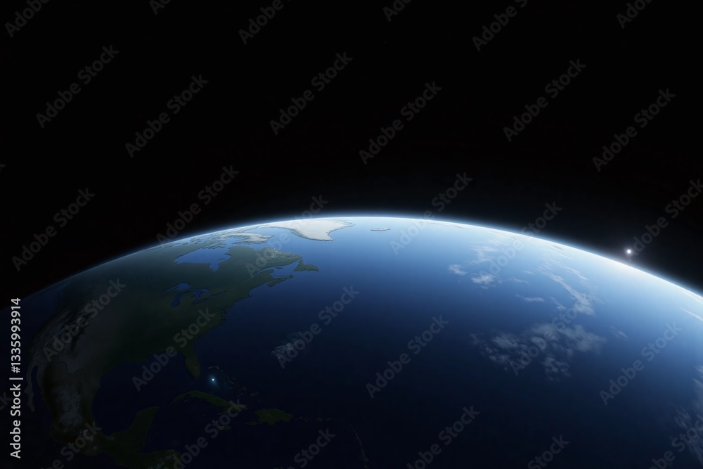 Obraz premium view of the earth from space at night