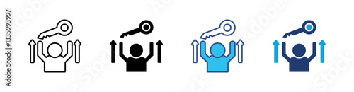 Key Skills Multi Style Icon Set Vector 