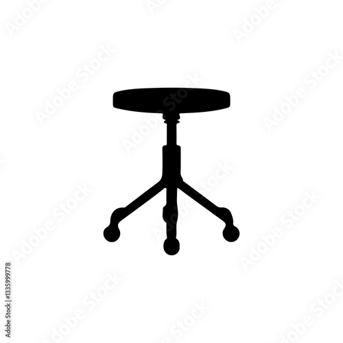 Foot stool office silhouette vector illustration on white background