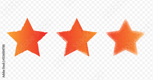 Red Star Symbol Vector Set.