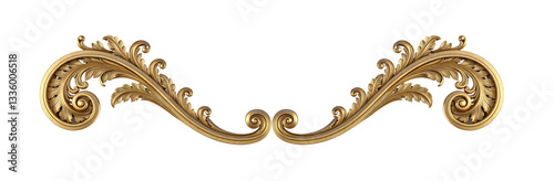 PNG Vintage golden decorative element isolated on a transparent background
