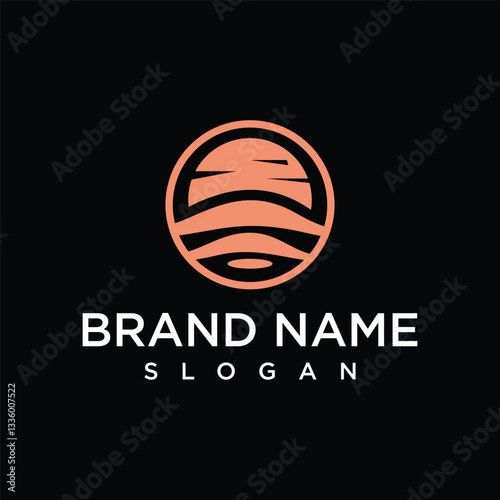 Abstract wave logo with layered lines. Suitable for environmental, sustainable, or water-related brands. Modern, linear design.