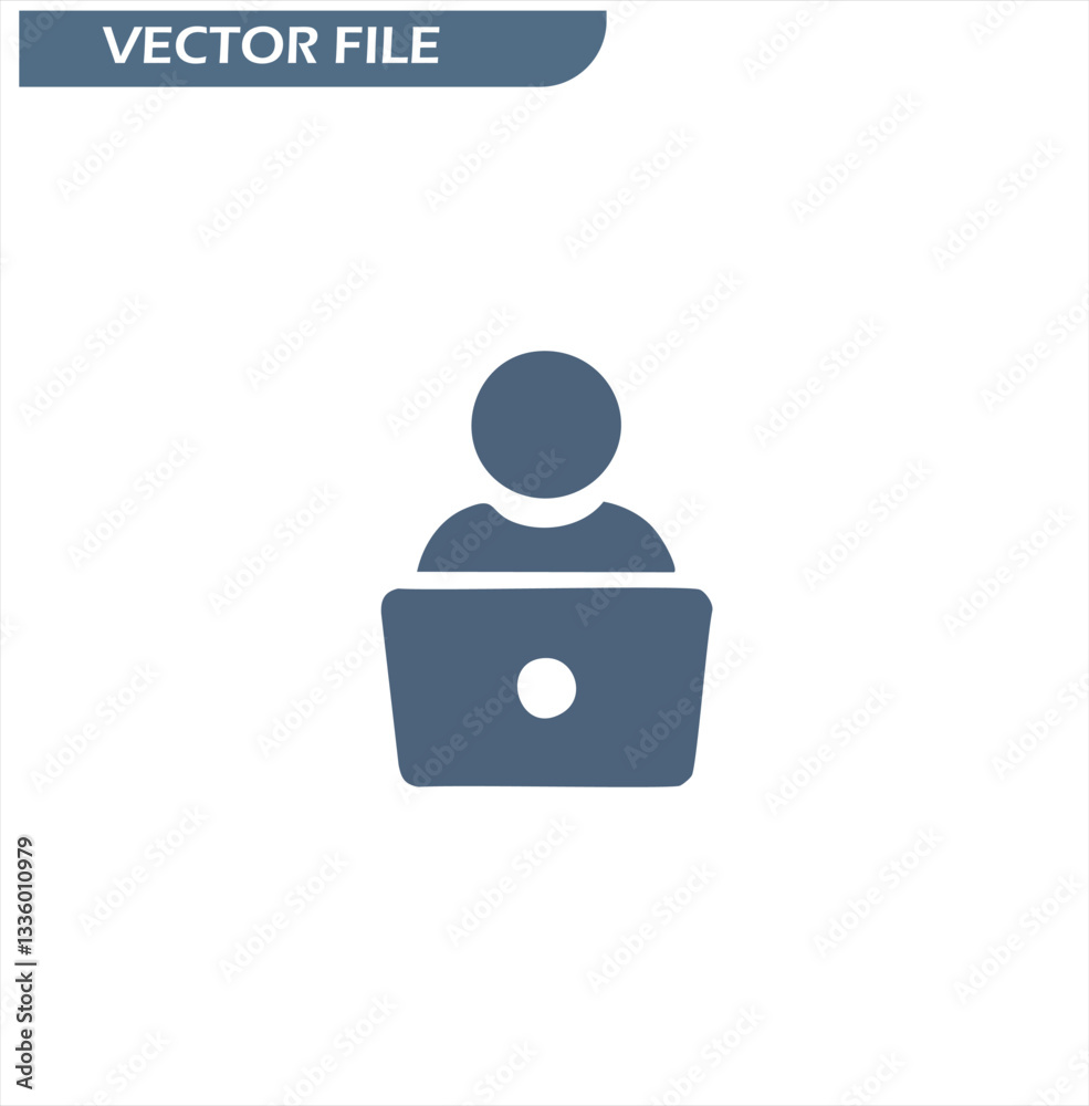 Person Using Laptop Icon for Digital Design Person Using Laptop Icon for Digital Design