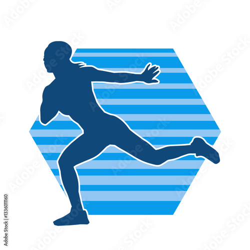 Silhouette of slim female doing exercise. Silhouette of a sporty woman doing gym workout pose. 