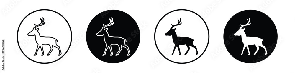 Fototapeta premium Deer vectors icons graphics pack