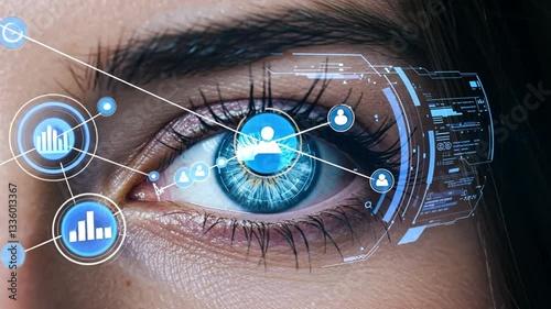 Futuristic Eye with Digital Overlay: A Glimpse into Tomorrow's Technology