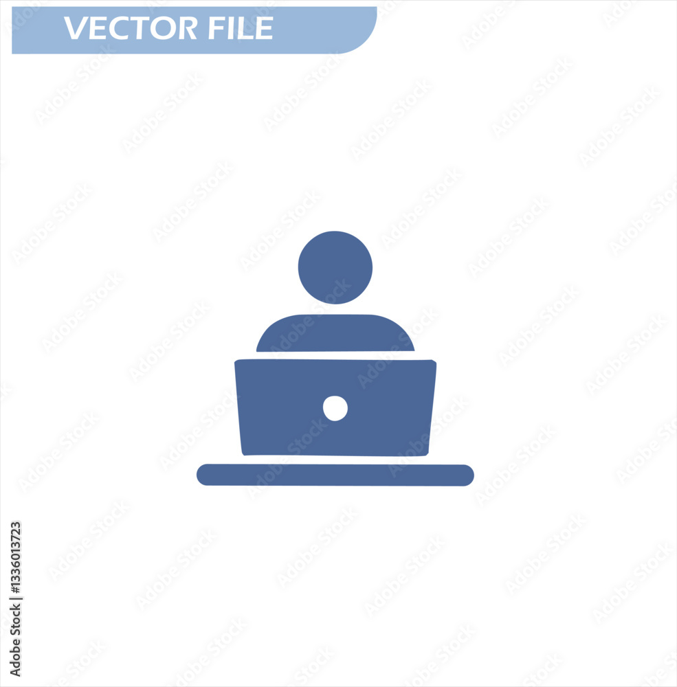 Person Using Laptop Icon for Digital Design Person Using Laptop Icon for Digital Design