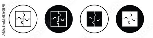 Puzzle pieces vectors icons graphics pack