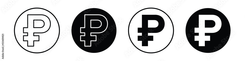Fototapeta premium Ruble vectors icons graphics pack