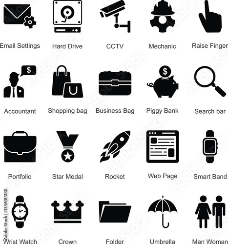Marketing Mix icon set. Symbols represent strategic components like targeting, global reach, and customer service. Essentials for market planning. Flat vector icons