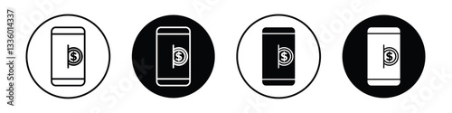 Send money smartphone vectors icons graphics pack