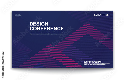 Invitation template design. Business booklet for conferences, webinars, banners.