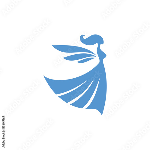 Elegant Flying Angel Logo