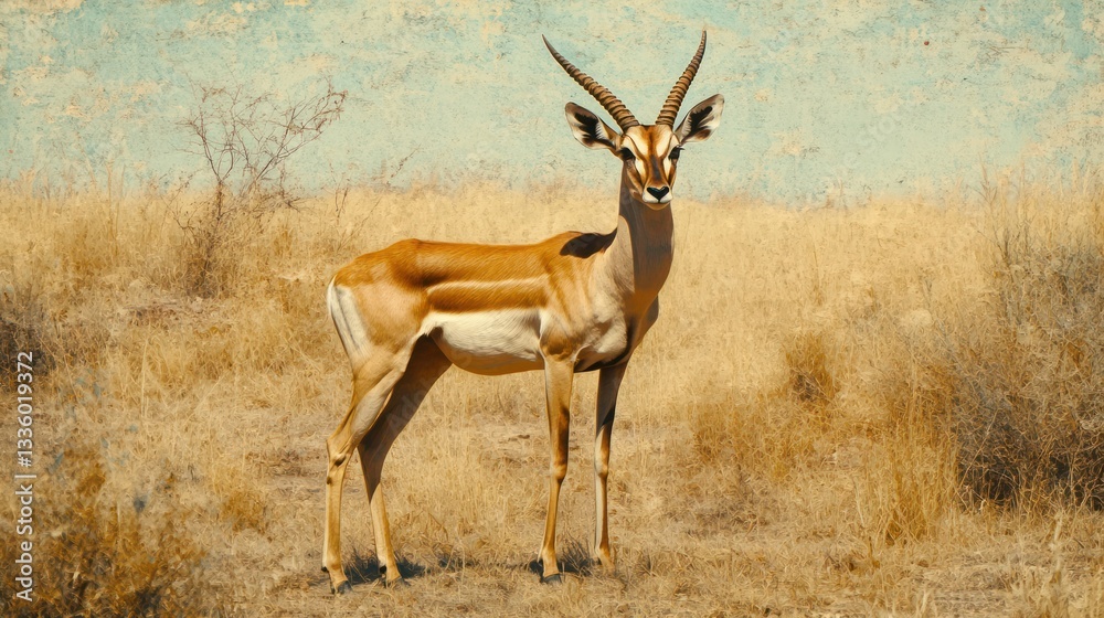 Naklejka premium Antelope in savanna grassland