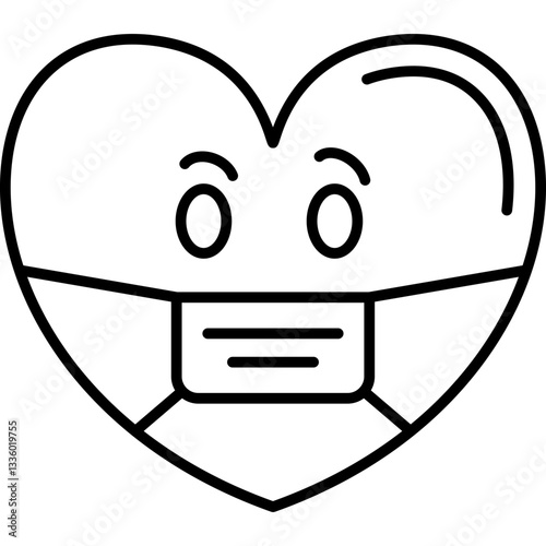 Face Mask Heart Icon