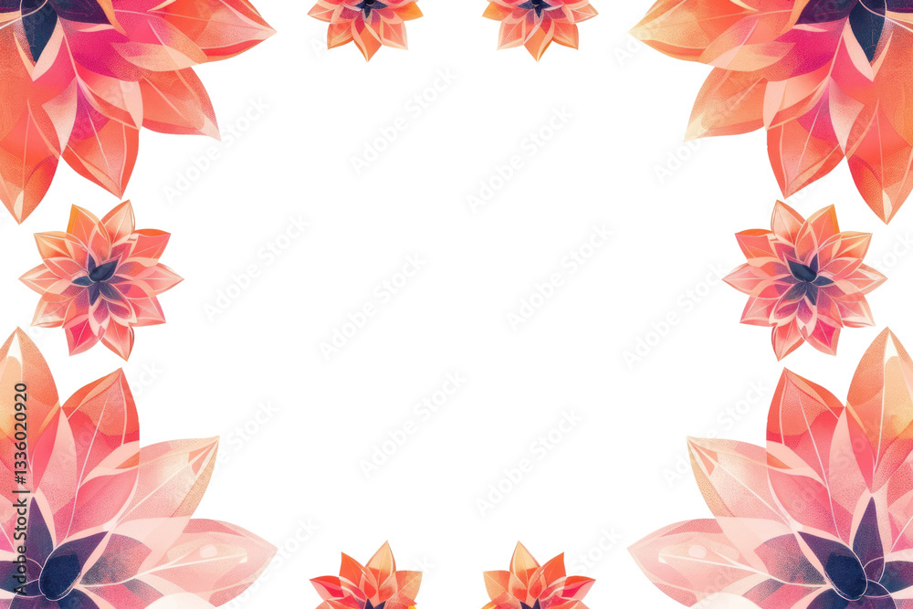 Obraz premium PNG Flower frame indian motif asteraceae graphics blossom.
