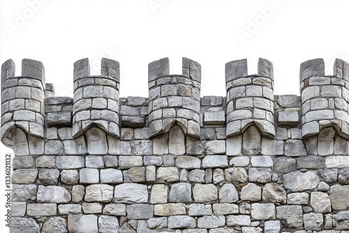 Focused close-up of a castle battlement showcasing defensive architecture.