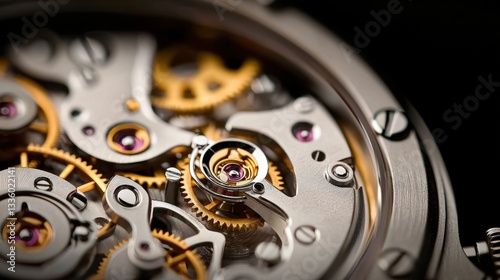 Wallpaper Mural The intricate inner workings of a watch, with gears and springs visible. Torontodigital.ca