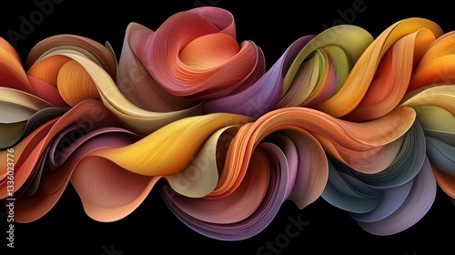 Abstract Artwork: A Curved Wave of Color