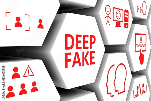 DEEP FAKE concept cell background 3d illustration