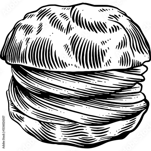 Hand drawn Cream Puff Sketch Illustration