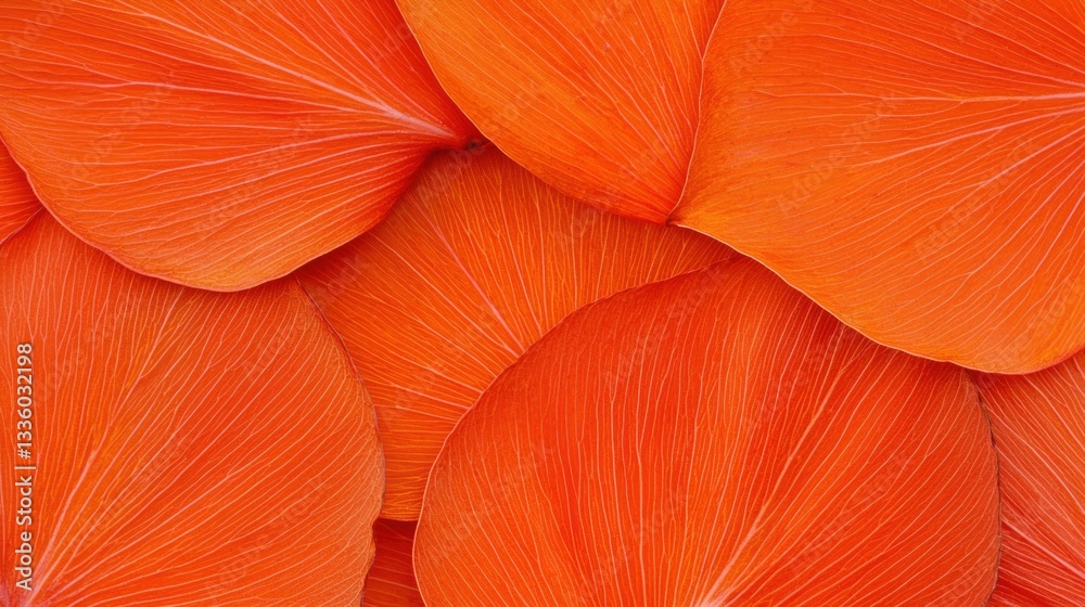 Fototapeta premium A close-up image of vibrant orange petals arranged in a circular pattern.
