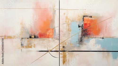 Trendy Abstract Designs and Creative Textures, contemporary abstract art with a mix of soft pastels and bold contrasts.