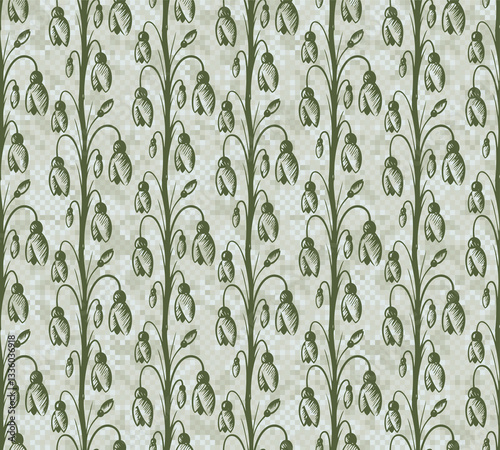 Seamless pixel background with flowers.
