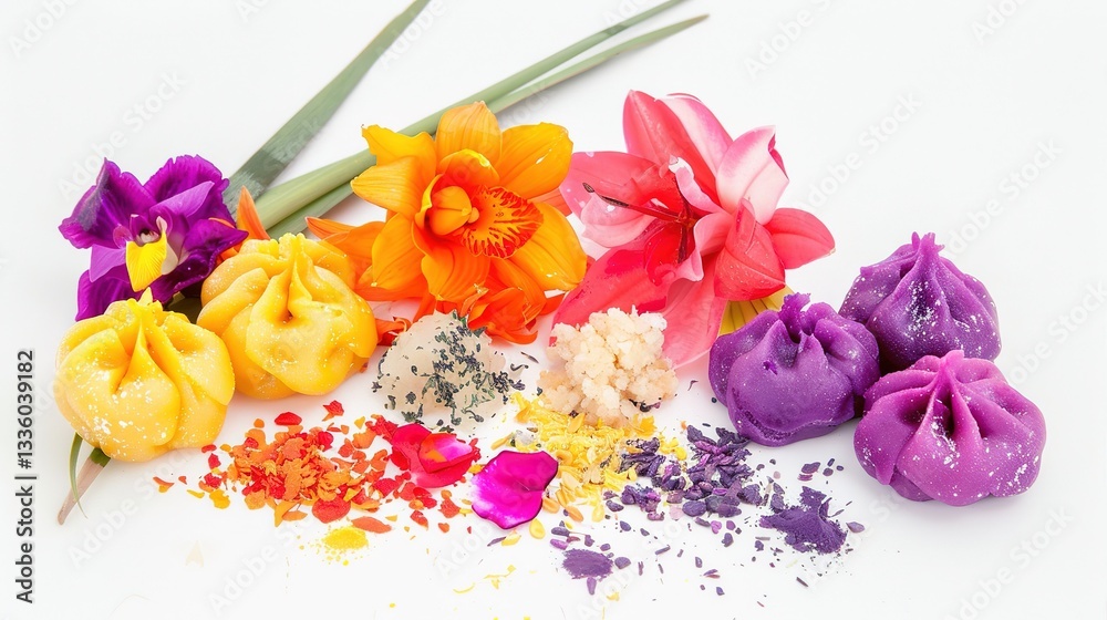 Obraz premium Special delicacies with good color, aroma and taste on white background