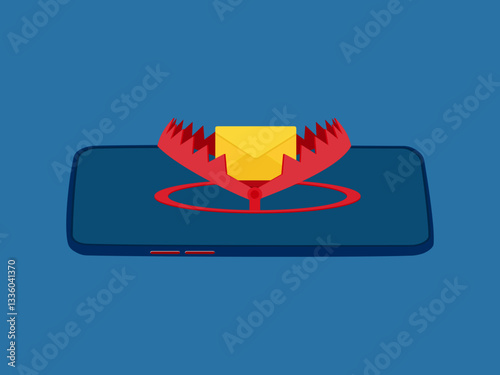 Trojan, Smartphone trap letter, scam concept